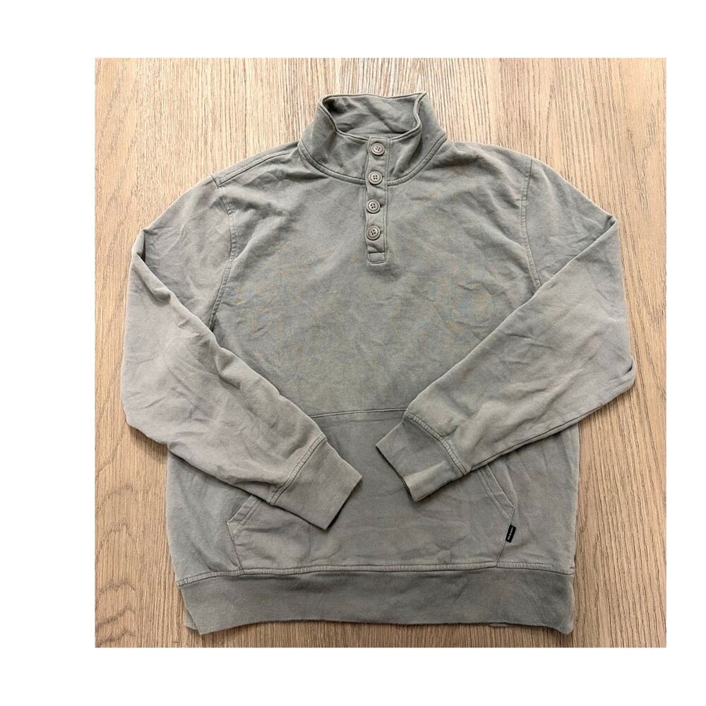 Lucky Brand Men’s Large Gray Henley Pullover Sweatshirt Long Sleeve